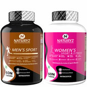 1 - Naturyz Men's Sport & Women's Sport Multivitamin 60 Tablets Combo, 2 Piece(s)/Pack Unflavoured