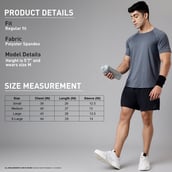 MuscleBlaze Active Tee Half Sleeve,  Nardo Grey  Medium