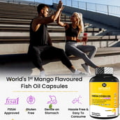 5 - Naturyz Triple Strength Omega 3 Fish Oil with Vitamin D Vanilla 60 Softgels & Mango Flavoured Triple Omega 3 60 Softgels Combo, 2 Piece(s)/Pack