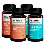 HealthKart HK Vitals Assorted Multivitamin Fish Oil 30N Tabs+ 30N Softgel Caps - Pack of 2