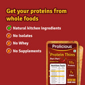 2 - Prolicious Protein Thins Snack Chips, Peri Peri (Pack of 4) 50 g