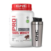 1 - GNC Pro Performance 100% Whey Protein & Steel Shaker Silver 750ml Combo, 2 lb Chocolate Supreme