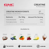 10 - GNC Pro Performance Pure Micronized Creatine Monohydrate,  Blueberry with Steel Shaker 750ml  0.22 lb 