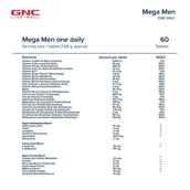 GNC Pro Performance Weight Gainer 6.6 lb Vanilla Ice Cream & Mega Men One Daily Multivitamin 60 Tablets