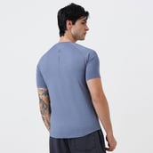 4 - MuscleBlaze Active Tee Half Sleeve,  Medium  Nardo Grey 