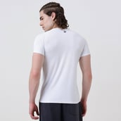 3 - MuscleBlaze Patterned Dry-Fit Active Tee Half Sleeve,  X-Large  Polar White 
