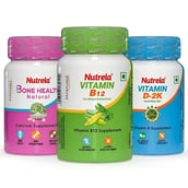 1 - Nutrela Bone Health 30 Caps with Vitamin B12 30 Caps & Vitamin D-2K Combo, 60 chewable tablet(s) Unflavoured