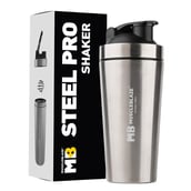 8 - MuscleBlaze Stainless Steel Gym Shaker, Silver 700 ml