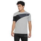 Campus Sutra Solid Men Round or Crew Half Sleeve T Shirt,  Grey  Small 