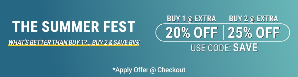 Buy 1 @ Extra 20% Off | Buy 2 Extra @ 25% Off, Use Code: SAVE