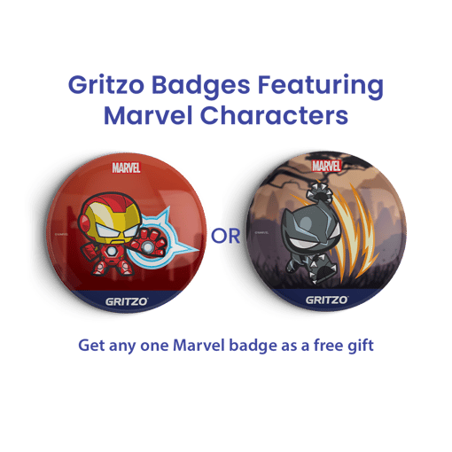 Gritzo Multidesigned badges featuring Marvel