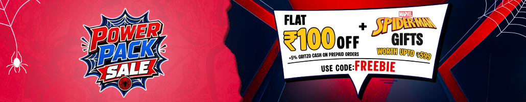 Supermilk Range - Flat Rs. 100 Off W/code: FREEBIE + Free Spiderman Gift + 5% Gritzo Cash