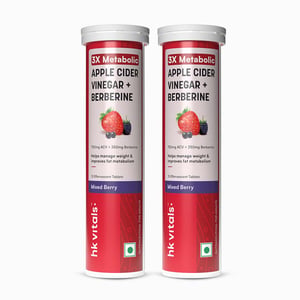 2 - HK Vitals 3x Metabolic  ACV + Berberine Effervescent,  30 tablet(s)  Mixed Berry (Pack of 2) 