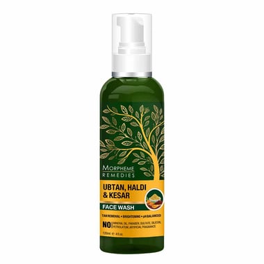 Morpheme Remedies Ubtan Haldi Kesar Face Wash, 120 ml Tan Removal, Brightening