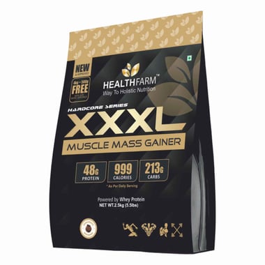 Healthfarm Hardcore Series XXXL Muscle Mass Gainer, 5.5 lb Belgian Chocolate