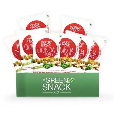 The Green Snack Co. Quinoa Puffs - Pack of 8, Zesty Kale 50 g