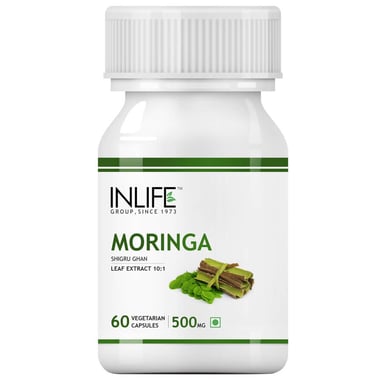 INLIFE Moringa Leaf Extract (500 mg), 60 veggie capsule(s)
