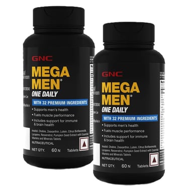 GNC Mega Men One Daily Multivitamin, 60 tablet(s) Unflavoured (Pack of 2)