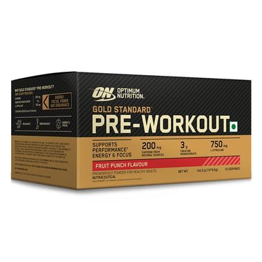 ON (Optimum Nutrition) Gold Standard&nbsp;Pre-Workout,  15 sachets/pack  Fruit Punch 
