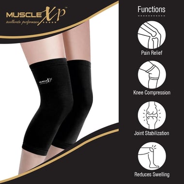 MuscleXP Knee Cap, Black Medium
