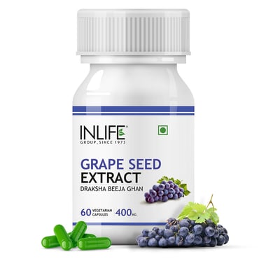 INLIFE Grape Seed Extract (400mg), 60 veggie capsule(s)