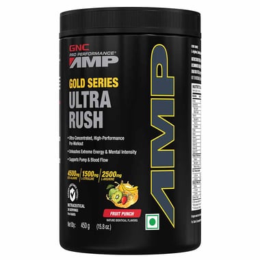 GNC AMP Gold Series Ultra Rush Powder,  0.99 lb  Fruit Punch 