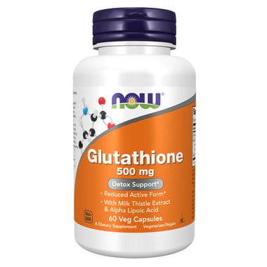 Now Glutathione (500mg), Unflavoured 60 veggie capsule(s)