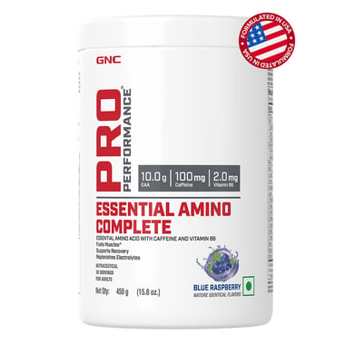 GNC Pro Performance Essential Amino Complete, 0.99 lb 30 Servings Blue Raspberry