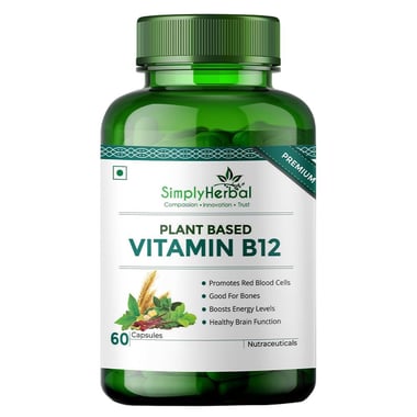 Simply Herbal Plant Based Vitamin B12, 60 capsules Unflavoured