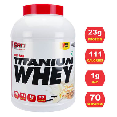 SAN 100% Pure Titanium Whey,  4.62 lb  Vanilla Butterscotch 