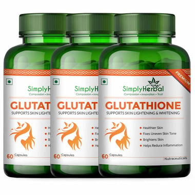 Simply Herbal Glutathione, Unflavoured (Pack of 3) 60 capsules