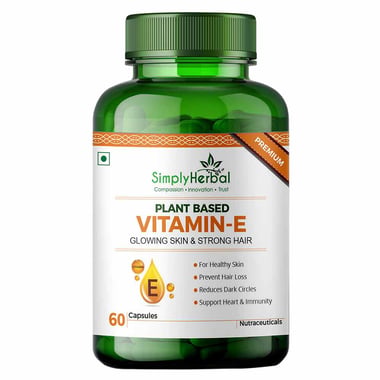 Simply Herbal Plant Based Vitamin-E, 60 capsules