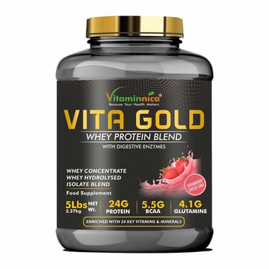 Vitaminnica Vita Gold Whey Protein Blend, 5 lb Strawberry Cheese Cake
