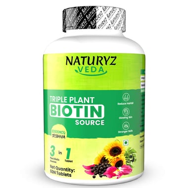 Naturyz Veda Triple Plant Biotin, 60 tablet(s) Unflavoured