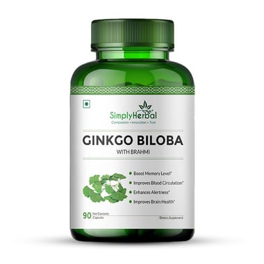 Simply Herbal Ginkgo Biloba with Brahmi, 90 capsules