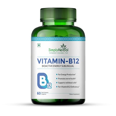 Simply Herbal Vitamin B12, 60 capsules Unflavoured