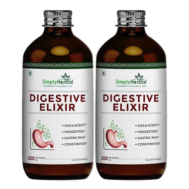 Simply Herbal Digestive Elixir Syrup (Pack of 2),  200 ml 