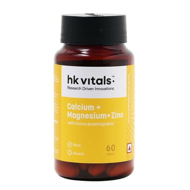 HealthKart HK Vitals Calcium  with Mag Zinc & Vit D3,  60 tablet(s)  Unflavoured 