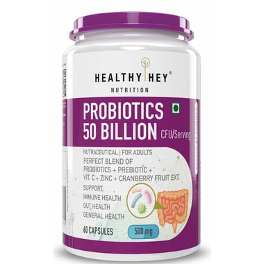 HealthyHey Nutrition Probiotics 50 Billion CFU,  60 veggie capsule(s)  Unflavoured 