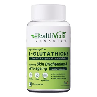 Health Veda Organics L-Glutathione,  Unflavoured  60 capsules 