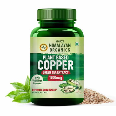 Vlado's Himalayan Organics Plant Based Copper 1700mcg with Green Tea Extract, 120 veggie capsule(s) Unflavoured