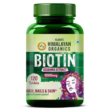 Vlado's Himalayan Organics Biotin 10000mcg, 120 tablet(s) Sesbania Extract