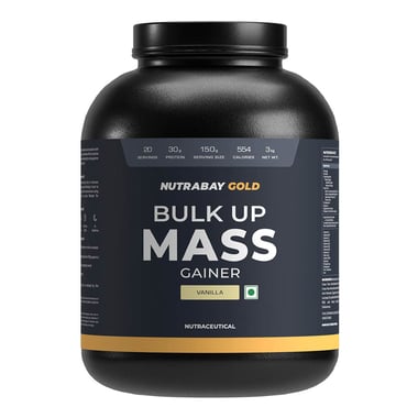 Nutrabay Gold Bulk Up Mass Gainer,  6.6 lb  Vanilla 