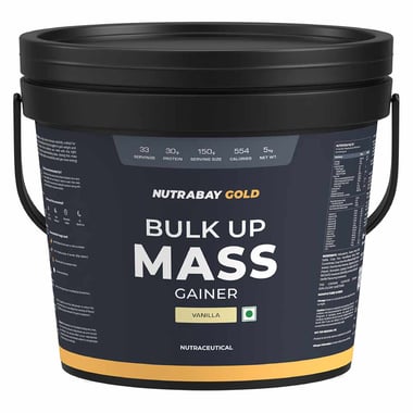 Nutrabay Gold Bulk Up Mass Gainer, 11 lb Vanilla