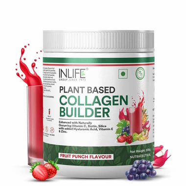 INLIFE Plant Based Collagen Builder, 200 g Fruit Punch