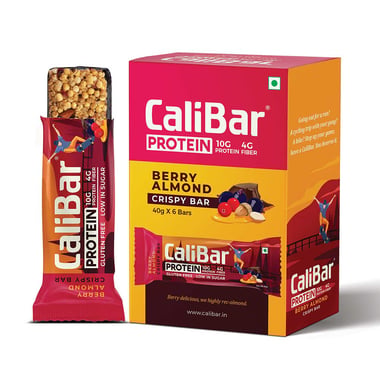 Calibar Protein Bar 10g Protein, 6 bar(s) Berry Almond