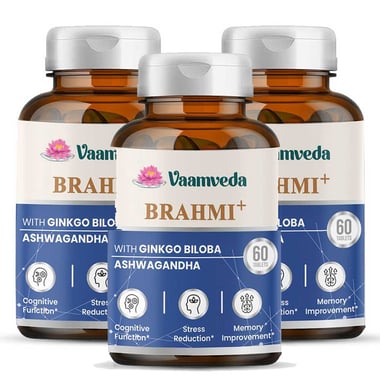 Vaamveda Brahmi+ with Ginkgo Biloba & Ashwagandha, 180 tablet(s)