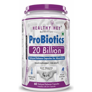 HealthyHey Nutrition Probiotic Supplement 20 Billion CFU,  60 capsules  Unflavoured 