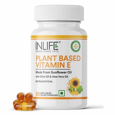 INLIFE Plant Based Natural Vitamin E, 30 capsules
