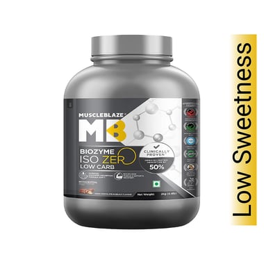 MuscleBlaze Biozyme Iso-Zero, 4.4 lb Low Carb Swiss Chocolate Hazelnut - Low Sweetness